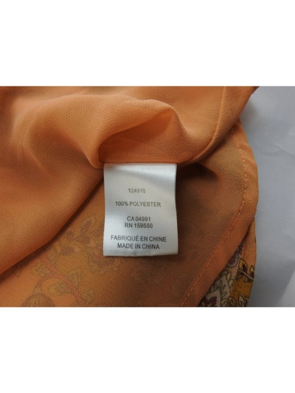 Carolina Belle Montreal Floral Smocked Flutter Sleeve Blouse XL Boho Top Orange - Picture 7 of 8